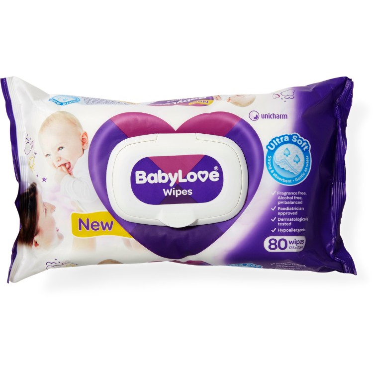 Babylove Wipes with Aloe Vera 80 Pack (1)