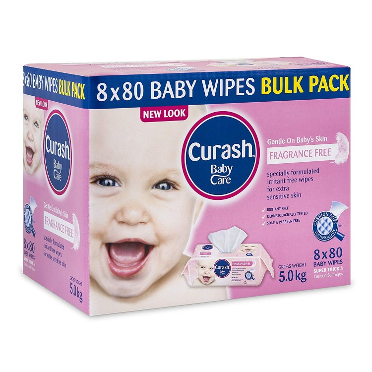 Curash Babycare Fragrance Free Wipes 6 x 80 (1)