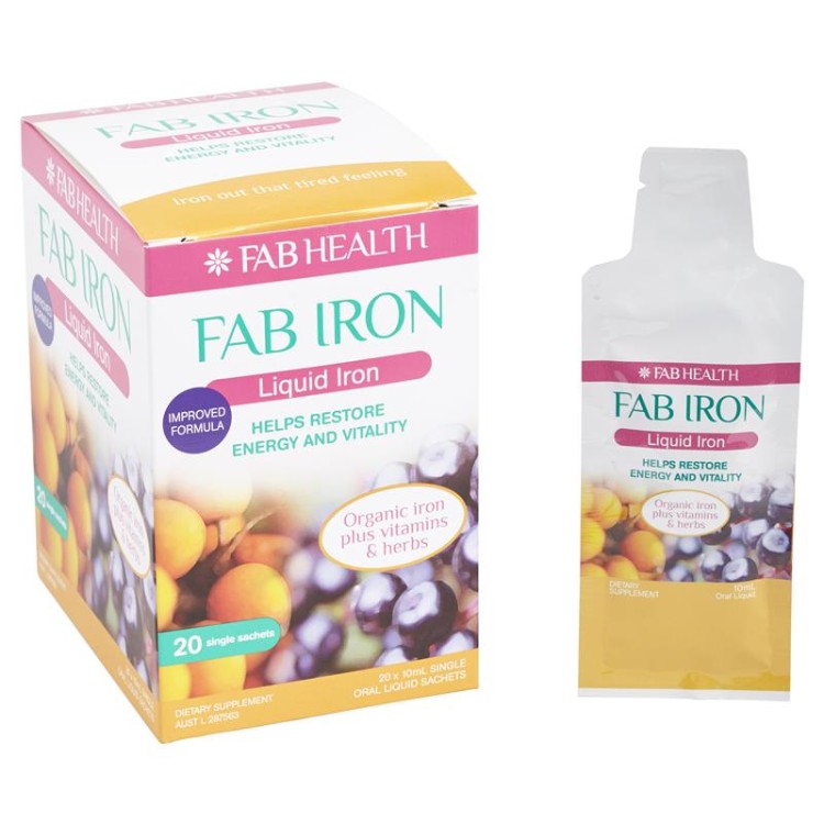 FAB IRON Liquid Iron 20 x 10mL Sachets (1)
