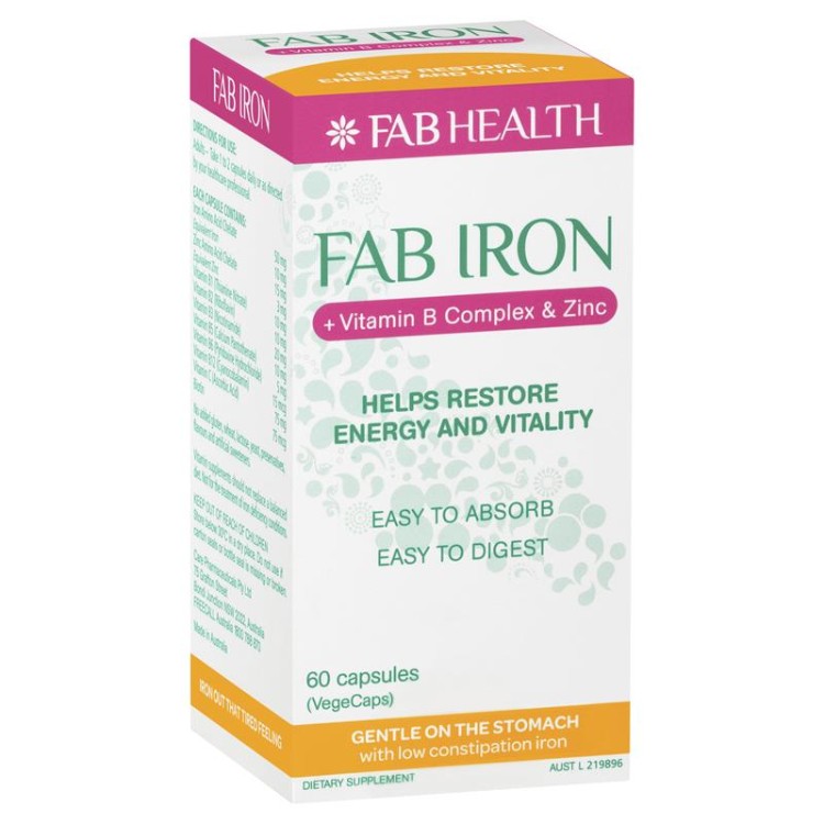 Fab Iron + Vit B + Zinc 60 Caps (1)
