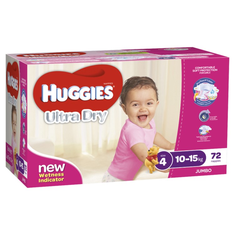 Huggies Jumbo Toddler Girl 72 Pack